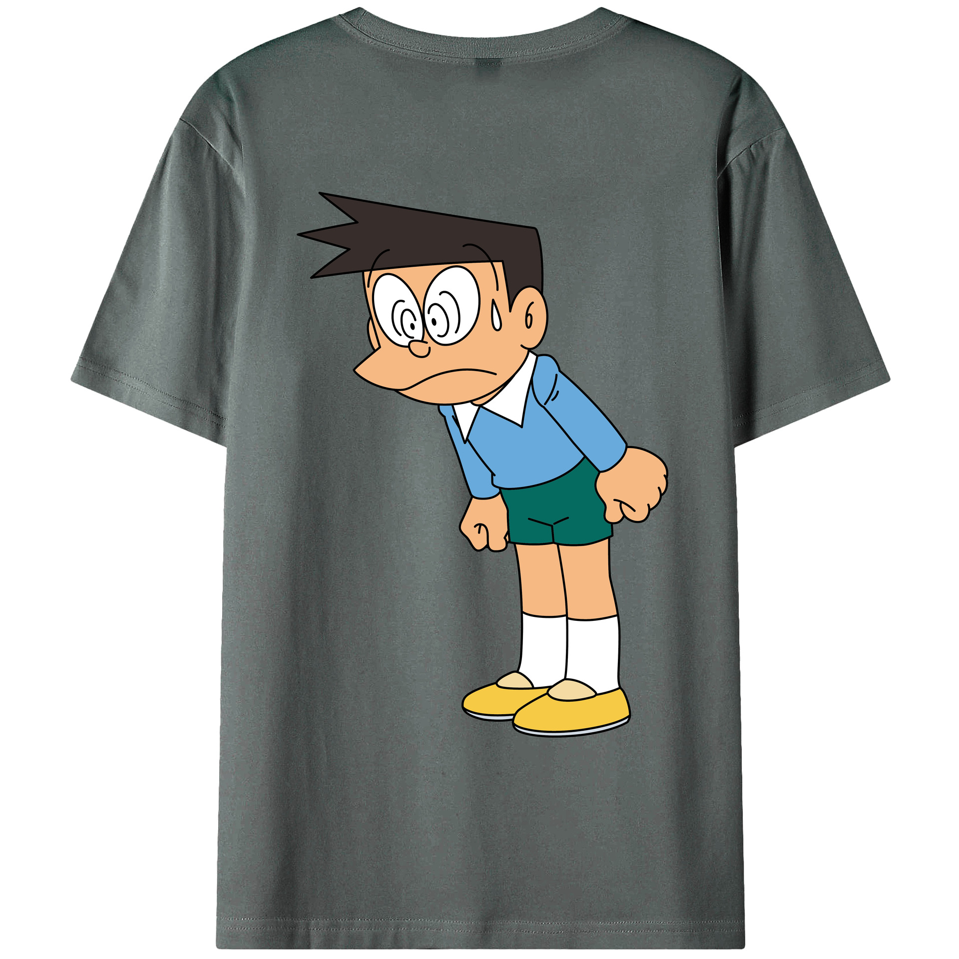 （画像用） ドラえもん 骨川 スネ夫 Doraemon Honekawa Suneo 綿100％ メンズ半袖Tシャツ（バックプリント） 通気性